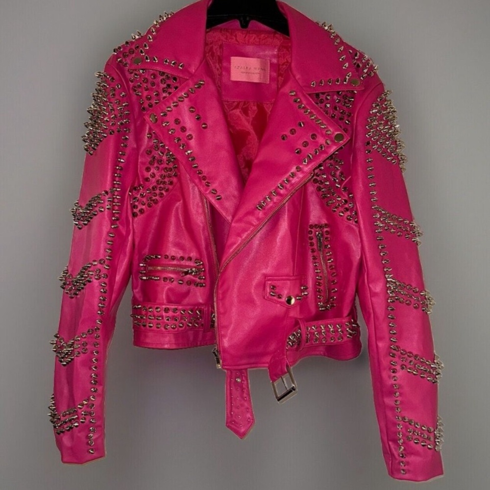 Akira azalea wang spiked leather jacket